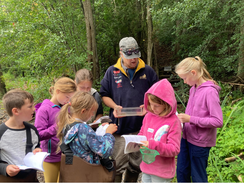 Brent teaches kids how to identify invertebrates. 800x600
